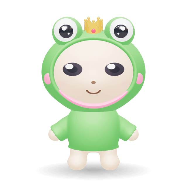 Frog Hoodie: A frog prince hood with big round eyes on top, a little gold crown, a smiley lining and pink cheeks