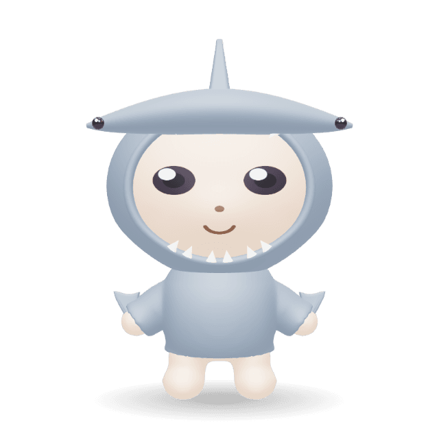 Hammerhead Hoodie: A shark hood with a wide hammer head, eyes at both ends and a tall dorsal fin